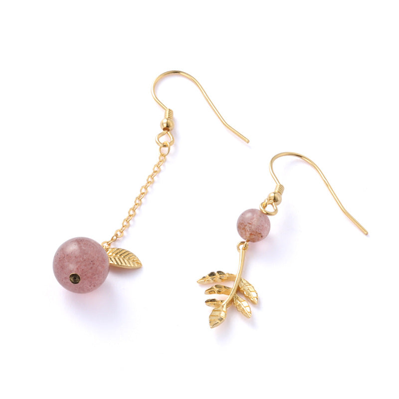 Berry Asymmetrical Drop Earrings